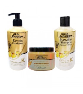 پک شامپو، ماسک و کاندیشنر کراتینه مو دکتر اسکین