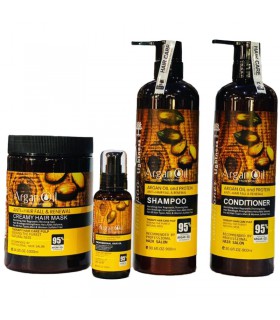 پک شامپو، کاندیشنر، ماسک و روغن مو بدون سولفات آرگان لایتنس
