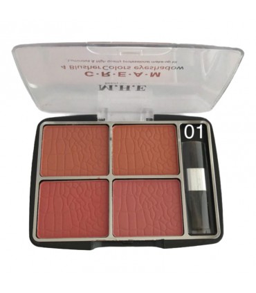 پالت رژگونه 4 رنگ برند بیوتی کاسماتیک M.H.E